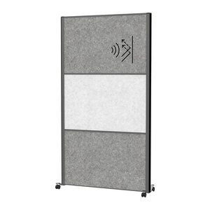 MAUL Akustik-Trennwand MAULconnecto 9602189, hellgrau, dunkelgrau 100,0 x 182,0 cm mit Rollen, 1 St.