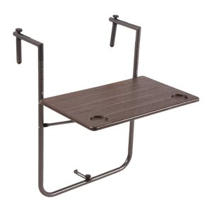 Garden Pleasure TABORA Balkonhängetisch rechteckig Kunststoff braun 60,0 x 60,0 x 73,0 - 83,5 cm, 1 St.