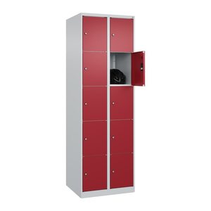 CP Schließfachschrank Classic Plus lichtgrau, rubinrot 080000-205 S10001, 10 Schließfächer 60,0 x 50,0 x 185,0 cm
