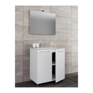 VCM my bath Badmöbel-Set 3-teilig Gilos 914339 weiß 80,0 x 46,0 x 86,0 cm
