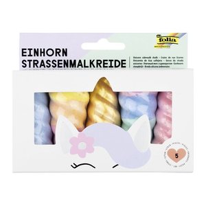 folia Einhorn Straßenmalkreide farbsortiert 5 St.