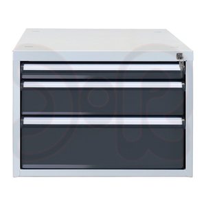 ADB Schubladenschrank anthrazit, lichtgrau 3 Schubladen 53,1 x 70,0 x 40,0 cm, 1 St.