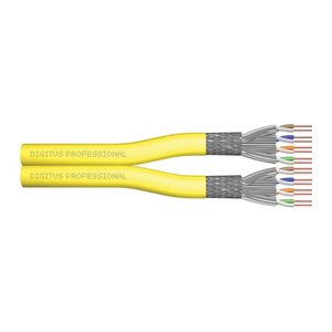 DIGITUS Instal-kab Cat7a S/FTP tw.Pair 500m gelb AWG22/1 (Speditionsversand)