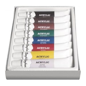 Rayher Künstler-Set mit 8 Farben Acrylfarben farbsortiert 8 x 12,0  ml