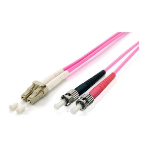 Equip Patchkabel LC->ST 0.50m Multimode Duplex OM4 violett Polybeutel