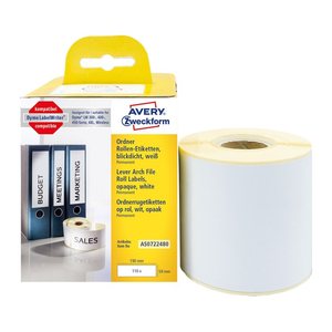 AVERY Zweckform Etikettenrolle für Etikettendrucker AS0722480 weiß, 190,0 x 59,0 mm, 1 x 110 Etiketten