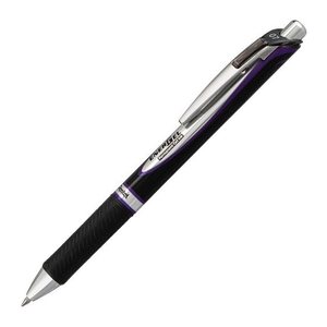 Pentel EnerGel Document BLP77 Gelschreiber schwarz/silber 0,35 mm, Schreibfarbe: lila, 1 St.