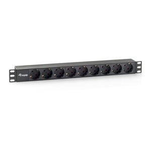 Equip 19" Steckdosenleiste 9xSchuko->St.90° sw. Pla.