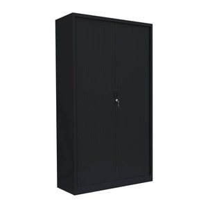 LÜLLMANN Schiebetürenschrank, 555159 tiefschwarz 4 Fachböden 100,0 x 45,7 x 195,0 cm