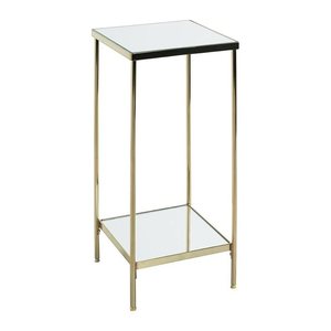 HAKU Möbel Beistelltisch rechteckig Glas gold 28,0 x 28,0 x 66,0 cm, 1 St.