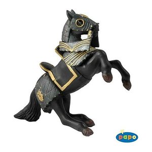 papo Fantasy/Mittelalter 39276 schwarzes Pferd mit Rüstung Spielfigur