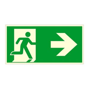 SafetyMarking® Rettungszeichen-Aufkleber "Notausgang rechts" rechteckig 30,0 x 15,0 cm, 1 St.