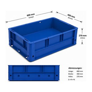 SCHULTE Eurobox blau 40,0 x 60,0 x 27,0 cm, 1 St.