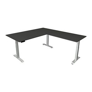 Kerkmann Move 4 elektrisch höhenverstellbarer Schreibtisch anthrazit rechteckig, T-Fuß-Gestell silber 200,0 x 220,0 cm