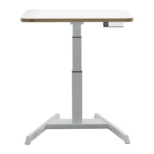 LEITZ Ergo 65340001 elektrisch höhenverstellbarer Schreibtisch weiß rechteckig, A-Fuß-Gestell weiß 80,0 x 60,0 cm