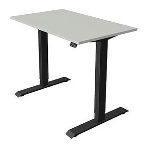 Kerkmann Move 1 elektrisch höhenverstellbarer Schreibtisch lichtgrau rechteckig, T-Fuß-Gestell grau 100,0 x 60,0 cm