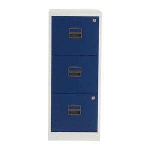 BISLEY Home PFA 3 Hängeregistraturschrank lichtgrau, oxfordblau 3 Schubladen 41,3 x 40,0 x 101,5 cm, 1 St.