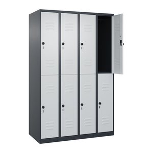 CP Spind Classic Plus anthrazitgrau, lichtgrau 080300-40 S10011, 8 Schließfächer 120,0 x 50,0 x 185,0 cm