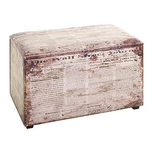 HAKU Möbel Sitztruhe 25774 Motiv Zeitung Holz 65,0 cm
