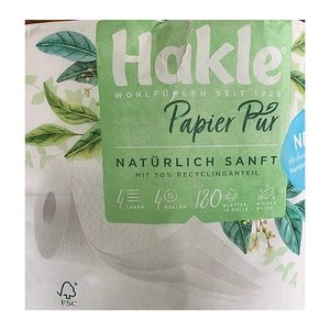 Hakle Toilettenpapier Pur NATÜRLICH SANFT 4-lagig, 4 Rollen