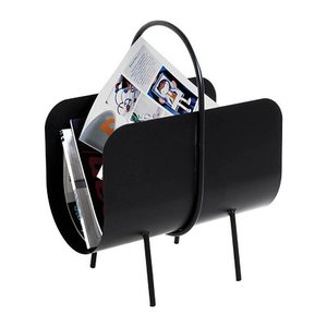 HAKU Möbel Zeitungsständer 22586 schwarz Metall, DIN A4 quer, 1 St.
