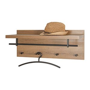 HAKU Möbel Wandgarderobe 37144 eiche Holz 4 Haken 75,0 x 30,0 cm, 1 St.