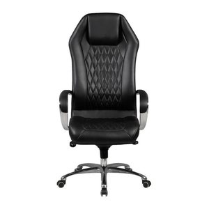 AMSTYLE Chefsessel, SPM1.295 Leder schwarz, Gestell silber