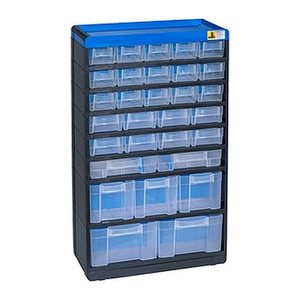 Allit VarioPlus Kleinteilemagazin schwarz, blau 30,0 x 13,5 x 52,5 cm, 1 St.