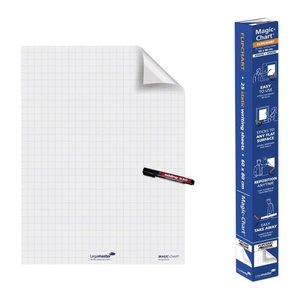 Legamaster Flipchart-Folie Magic-Chart Flipchart kariert 60,0 x 80,0 cm, 25 Blatt