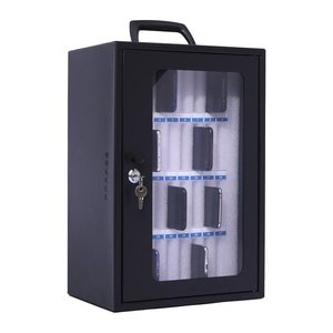 pavo Handygarage abschließbar 8024896 dunkelgrau, transparent, weiß 8024896 29,5 x 20,5 x 44,5 cm