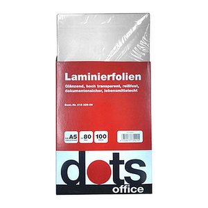 dots Laminierfolien glänzend für A5 80 micron, 100 St.