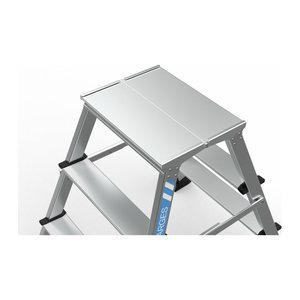 ZARGES Stehleiter beidseitig XLstep P schmal silber 2x 4 Stufen, H: 99,0 cm