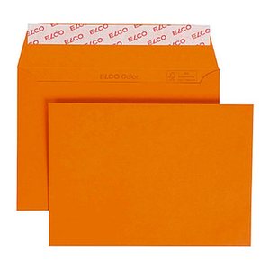 ELCO Briefumschläge Color DIN C6 ohne Fenster orange haftklebend 25 St.