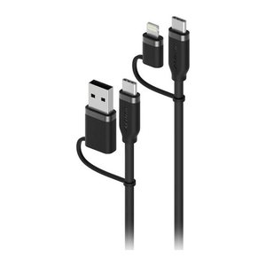 Alogic USB C Adapterkabel lightning 4-in-1 100W 1,5m schwarz