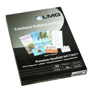 LMG Laminierfolien Soft Touch matt für A4 75 micron, 100 St.