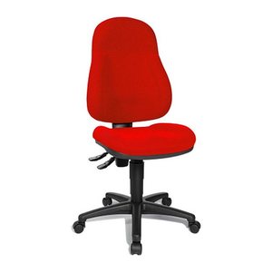 Topstar Bürostuhl Wellpoint 10, 8050 BC1 Stoff rot, Gestell schwarz