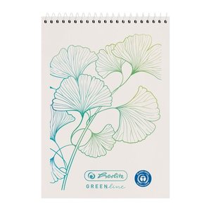 herlitz Notizblock Greenline Gingko DIN A7 kariert, 1 St.