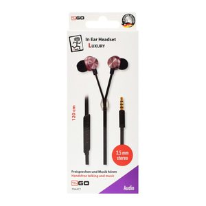 2GO In-Ear Stereo-Headset "Luxury" Zipper-Style rosé