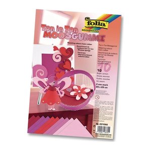 folia Moosgummi TON IN TON rot 10 Blatt