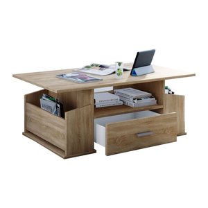 VCM my home Junata Couchtisch rechteckig Spanplatte eiche 110,0 x 52,0 x 44,0 cm, 1 St.