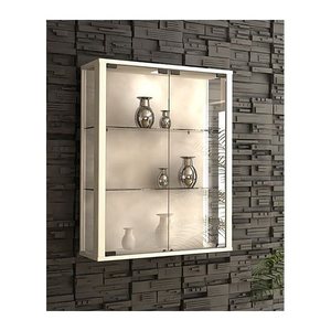 VCM my home Udina Hängevitrine weiß 2 Fachböden mit Beleuchtung