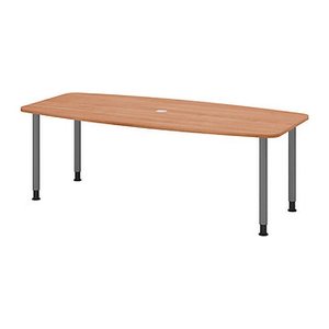 HAMMERBACHER Konferenztisch KT22C nussbaum Tonnenform, Rundrohr grau, 220,0 x 83,0/103,0 x 72,0 - 74,0 cm