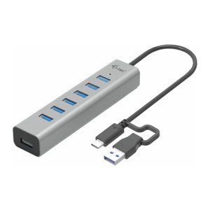 i-tec® USB-Hub USB-C/USB-A Charging Metal 7-fach grau