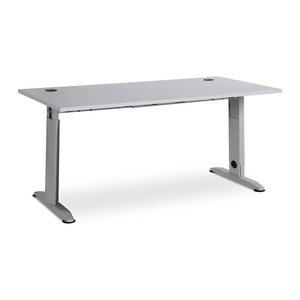 Schreibtisch – T-Fuß höhenverstellbar (1800 x 800 mm, Platte Grau)