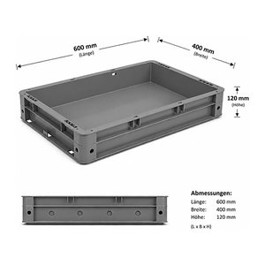 SCHULTE Eurobox grau 40,0 x 60,0 x 12,0 cm, 1 St.