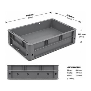 SCHULTE Eurobox grau 40,0 x 60,0 x 21,0 cm, 1 St.