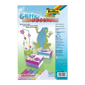 folia Moosgummi Glitter Magic mehrfarbig 5 Bogen