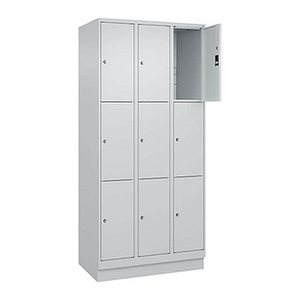 CP Schließfachschrank Classic PLUS lichtgrau 080020-303 S10009, 9 Schließfächer 90,0 x 50,0 x 195,0 cm