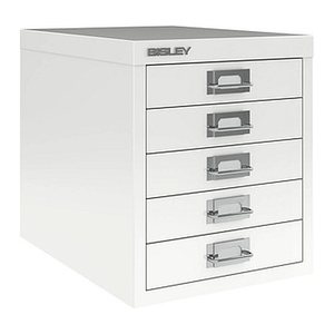 BISLEY MultiDrawer™ L125 Schubladenschrank verkehrsweiß 5 Schubladen 27,9 x 38,0 x 32,5 cm, 1 St.