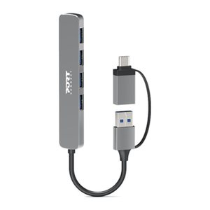 Port USB-C Hub 4 Port 3.0 5Gbps Verteiler Adapter grau